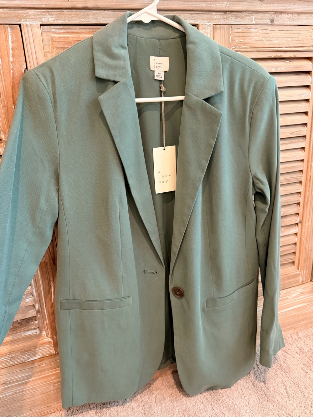 NWT A New Day Sage Green Single-Button Tailored Blazer (Size XS)
